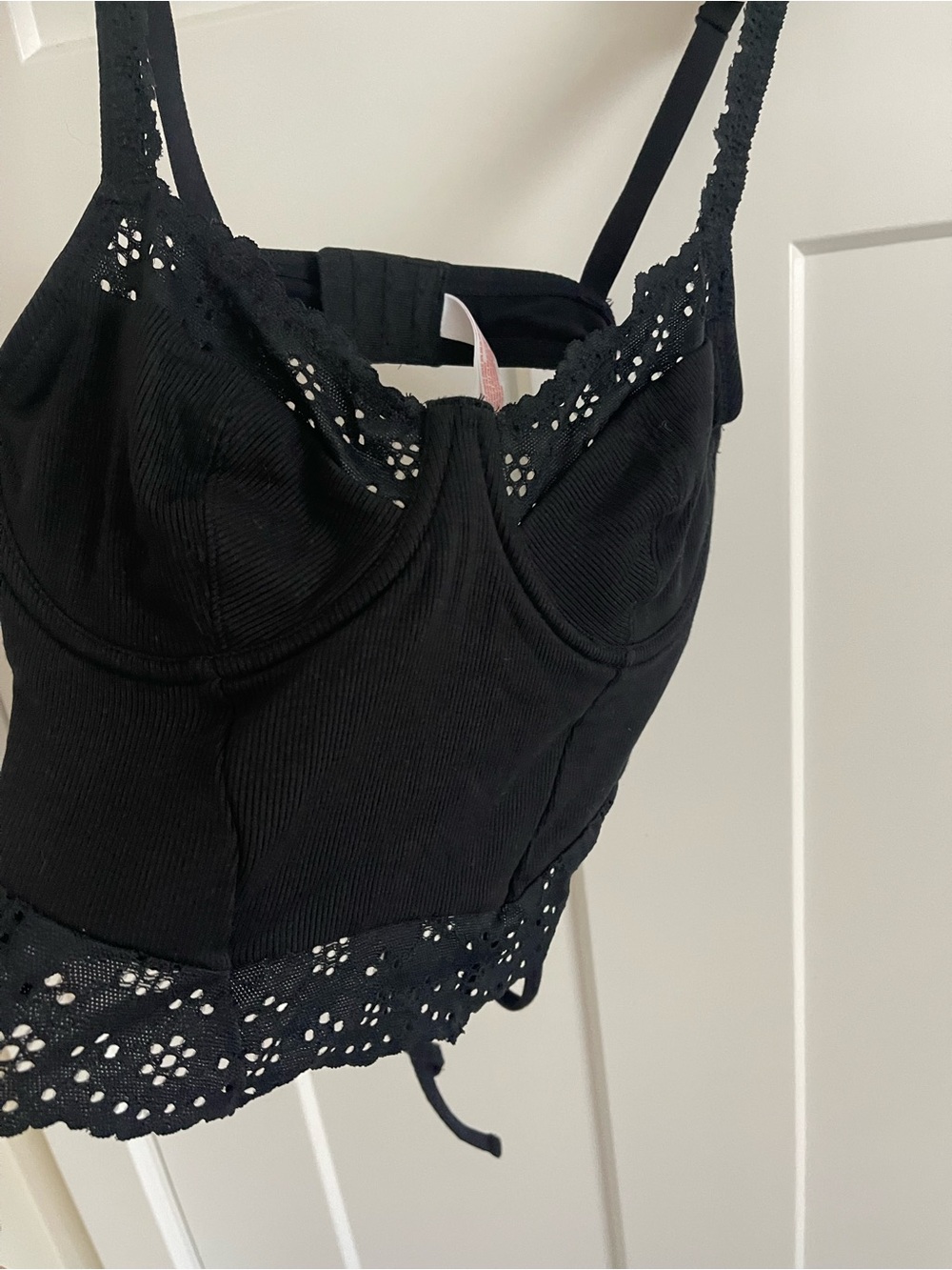 Colsie Black Lace-Trim Bustier